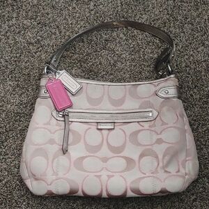Coach Shoulder Bag in Pink and Cream